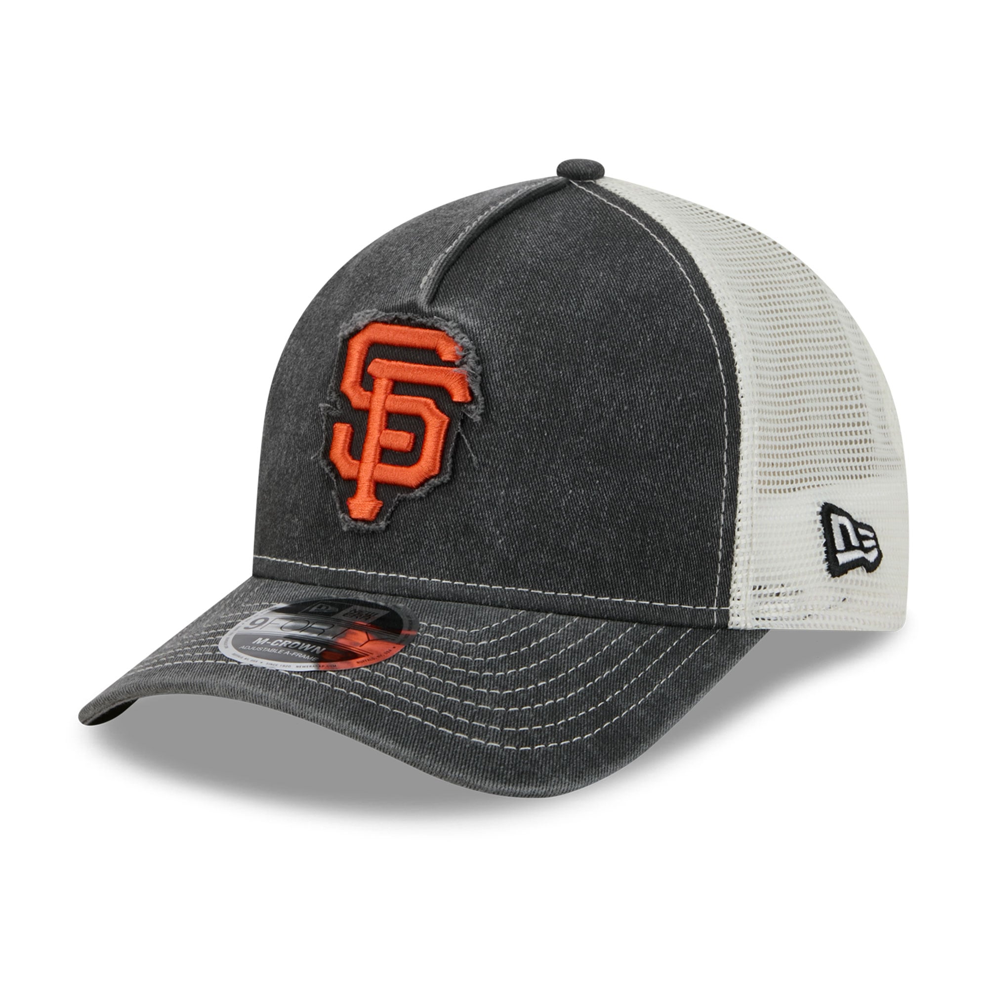 Men's New Era  Black San Francisco Giants Fan 9FORTY A-Frame Trucker Adjustable Hat