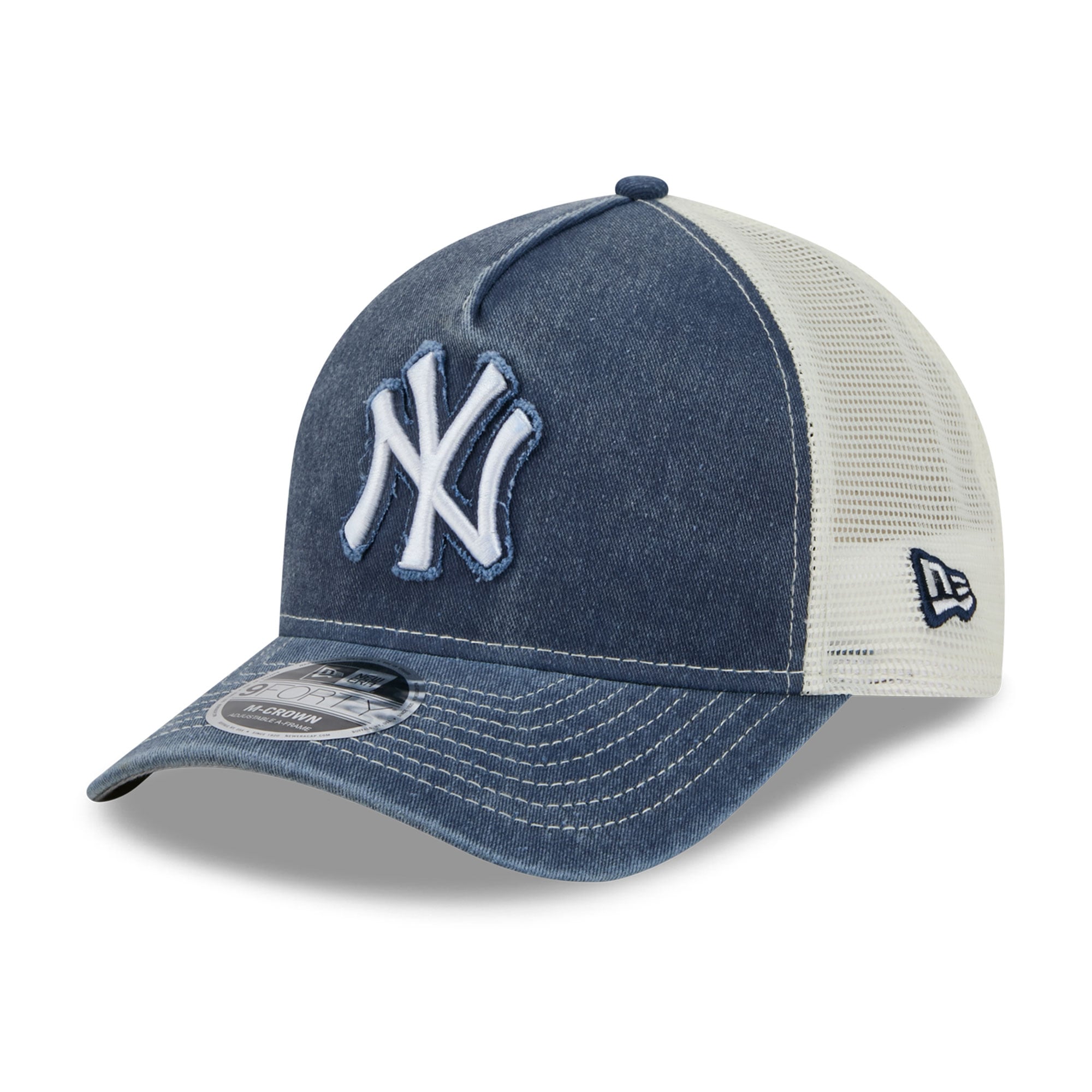 Men's New Era  Navy New York Yankees Fan 9FORTY A-Frame Trucker Adjustable Hat
