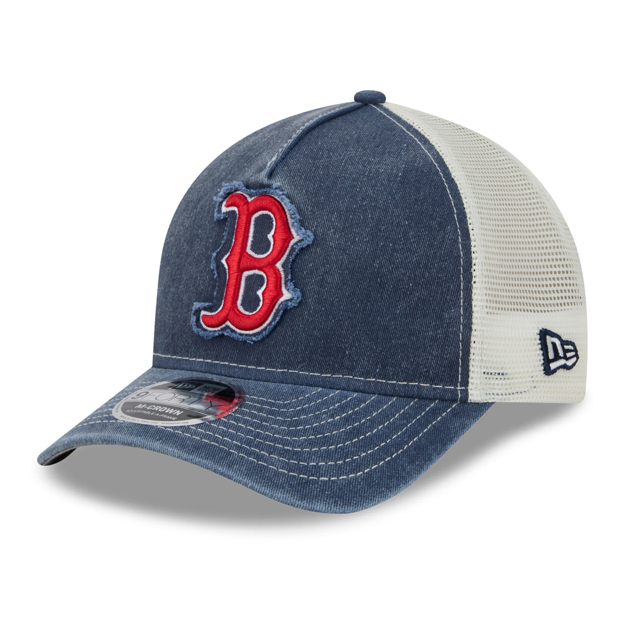 Men's New Era  Navy Boston Red Sox Fan 9FORTY A-Frame Trucker Adjustable Hat