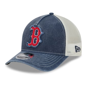 Men's New Era  Navy Boston Red Sox Fan 9FORTY A-Frame Trucker Adjustable Hat