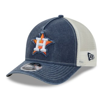 Men's New Era  Navy Houston Astros Fan 9FORTY A-Frame Trucker Adjustable Hat