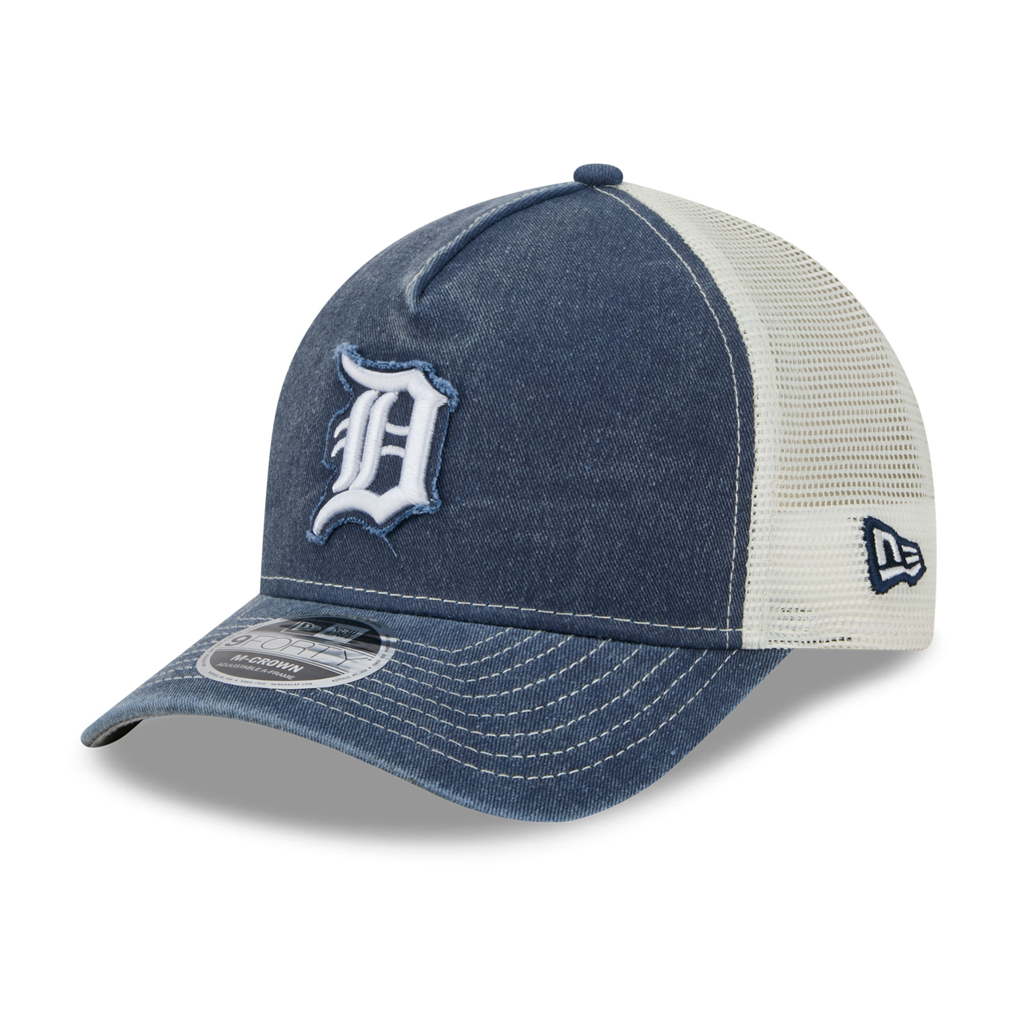 Men's New Era  Navy Detroit Tigers Fan 9FORTY A-Frame Trucker Adjustable Hat