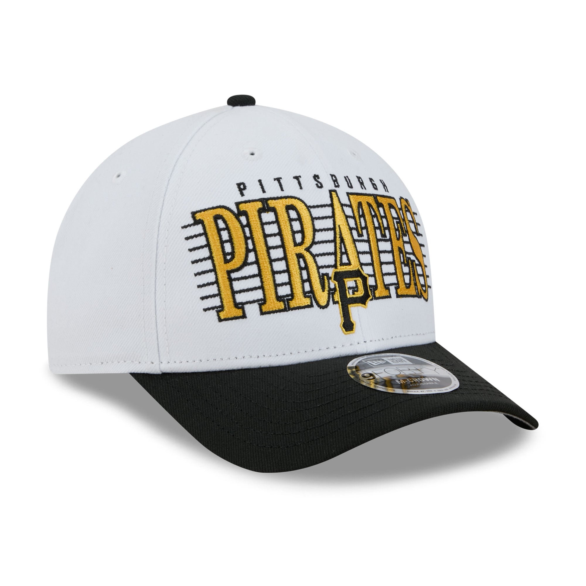 Men's New Era White/Black Pittsburgh Pirates Loyal 9FORTY M-Crown Adjustable Hat