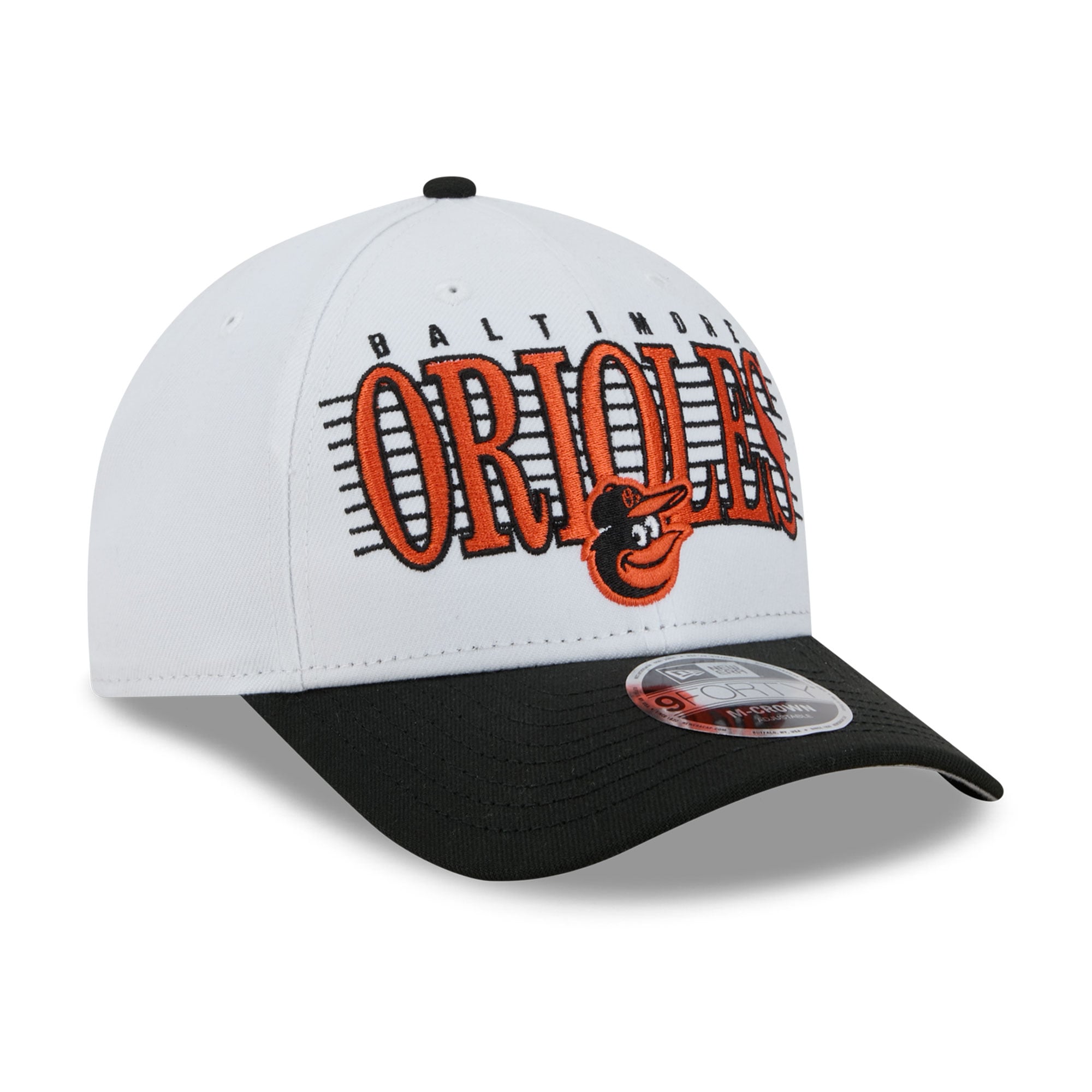 Men's New Era White/Black Baltimore Orioles Loyal 9FORTY M-Crown Adjustable Hat