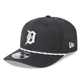 Men's New Era  Black Detroit Tigers Vented 9SEVENTY Rope Adjustable Hat