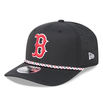 Men's New Era  Black Boston Red Sox Vented 9SEVENTY Rope Adjustable Hat