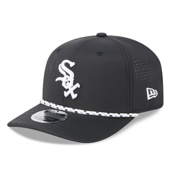 Men's New Era  Black Chicago White Sox Vented 9SEVENTY Rope Adjustable Hat