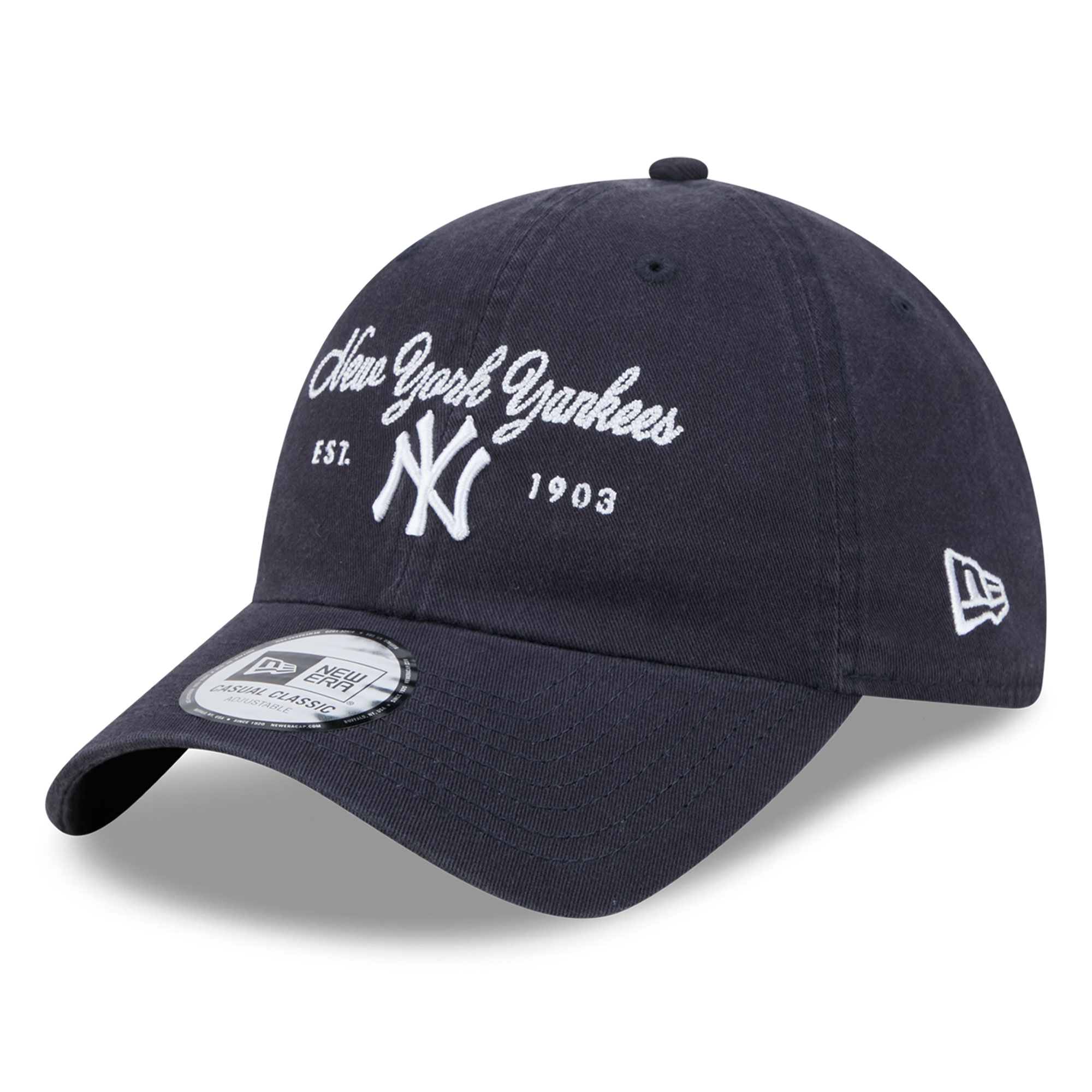 Women's New Era  Navy New York Yankees Script Casual Classic Adjustable Hat