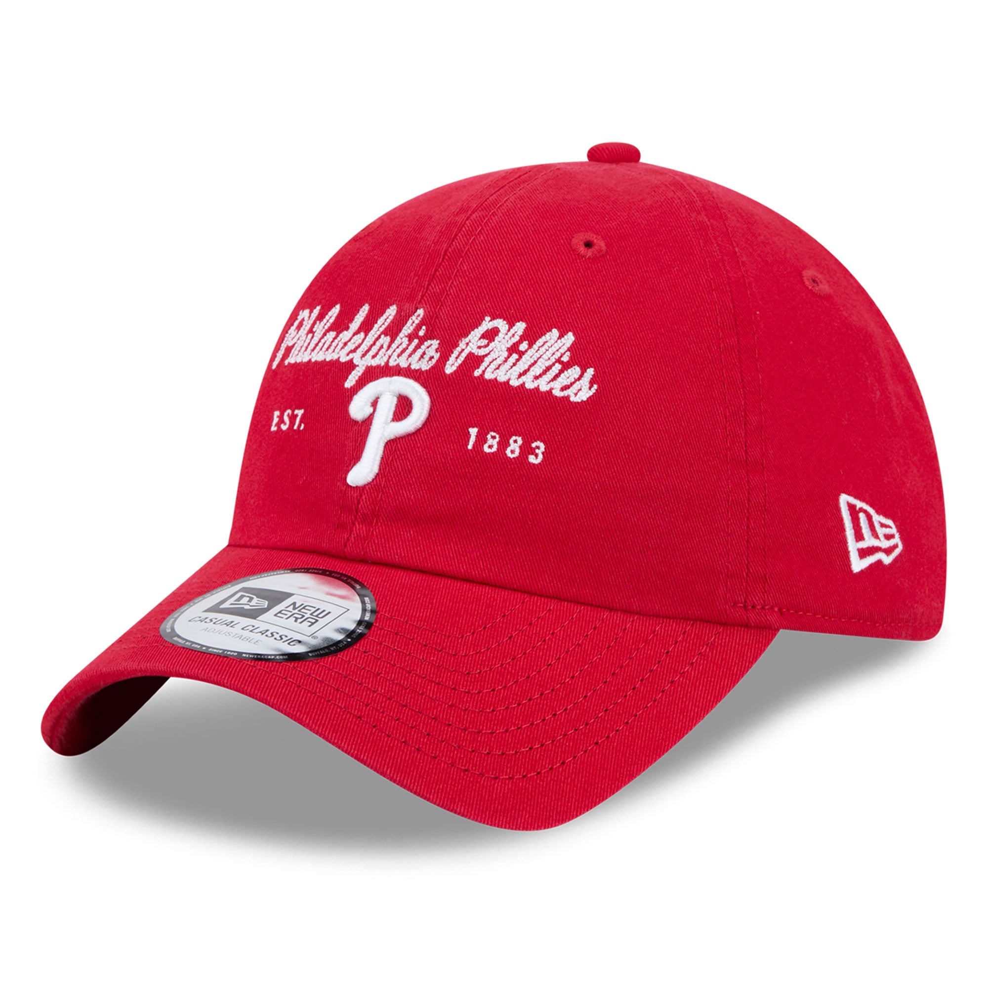 Women's New Era  Red Philadelphia Phillies Script Casual Classic Adjustable Hat