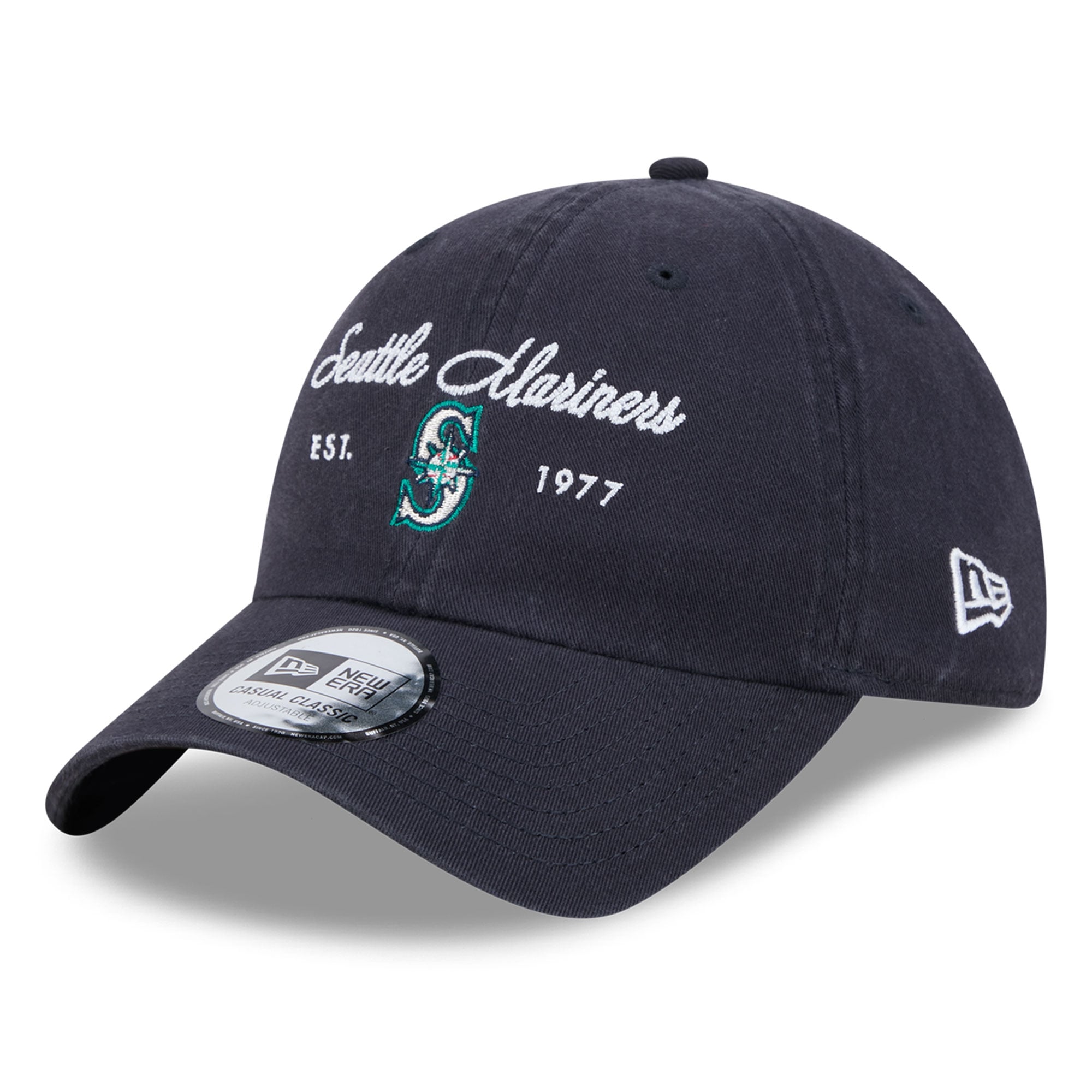 Women's New Era Navy Seattle Mariners Script Casual Classic Adjustable Hat