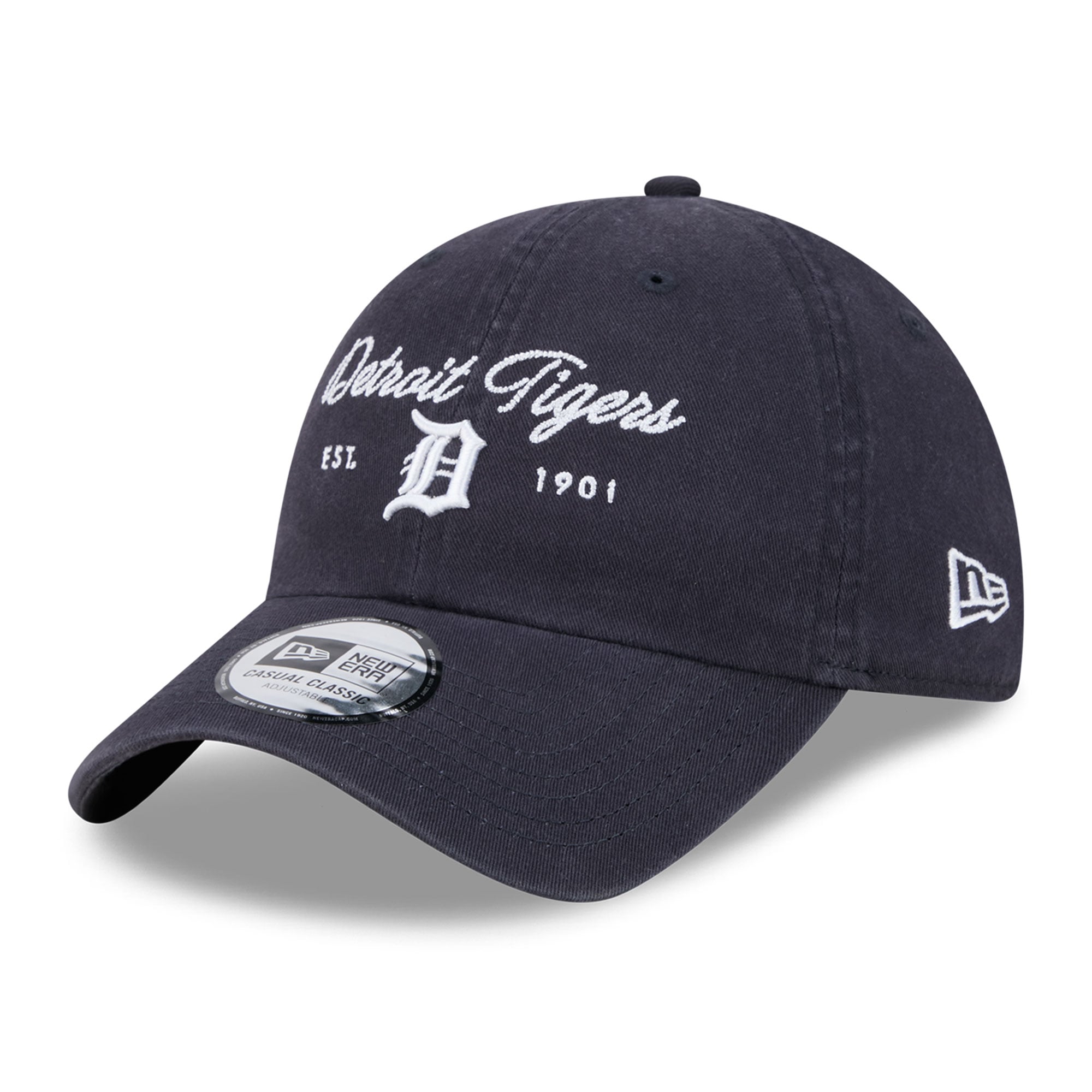 Women's New Era  Navy Detroit Tigers Script Casual Classic Adjustable Hat
