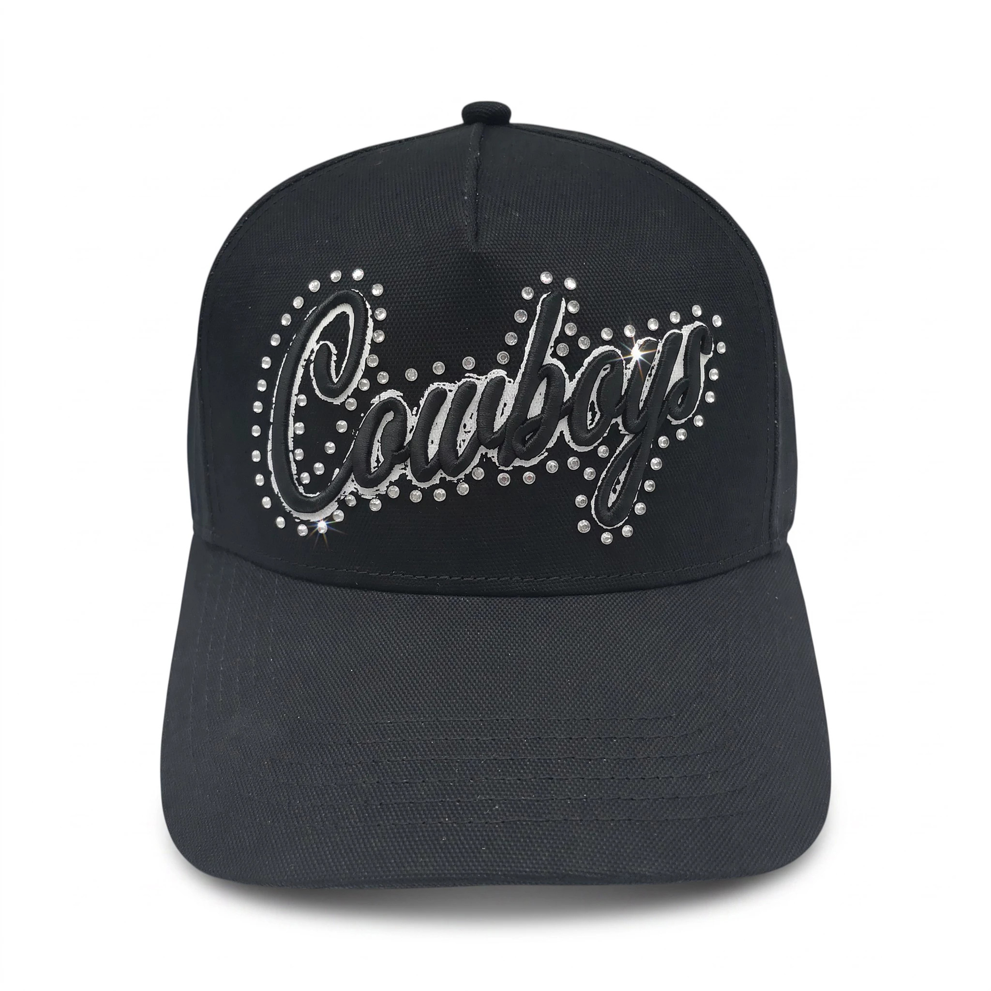 Women's The Wild Collective Black Dallas Cowboys Diamond Stud Adjustable Hat