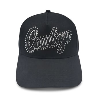 Women's The Wild Collective Black Dallas Cowboys Diamond Stud Adjustable Hat