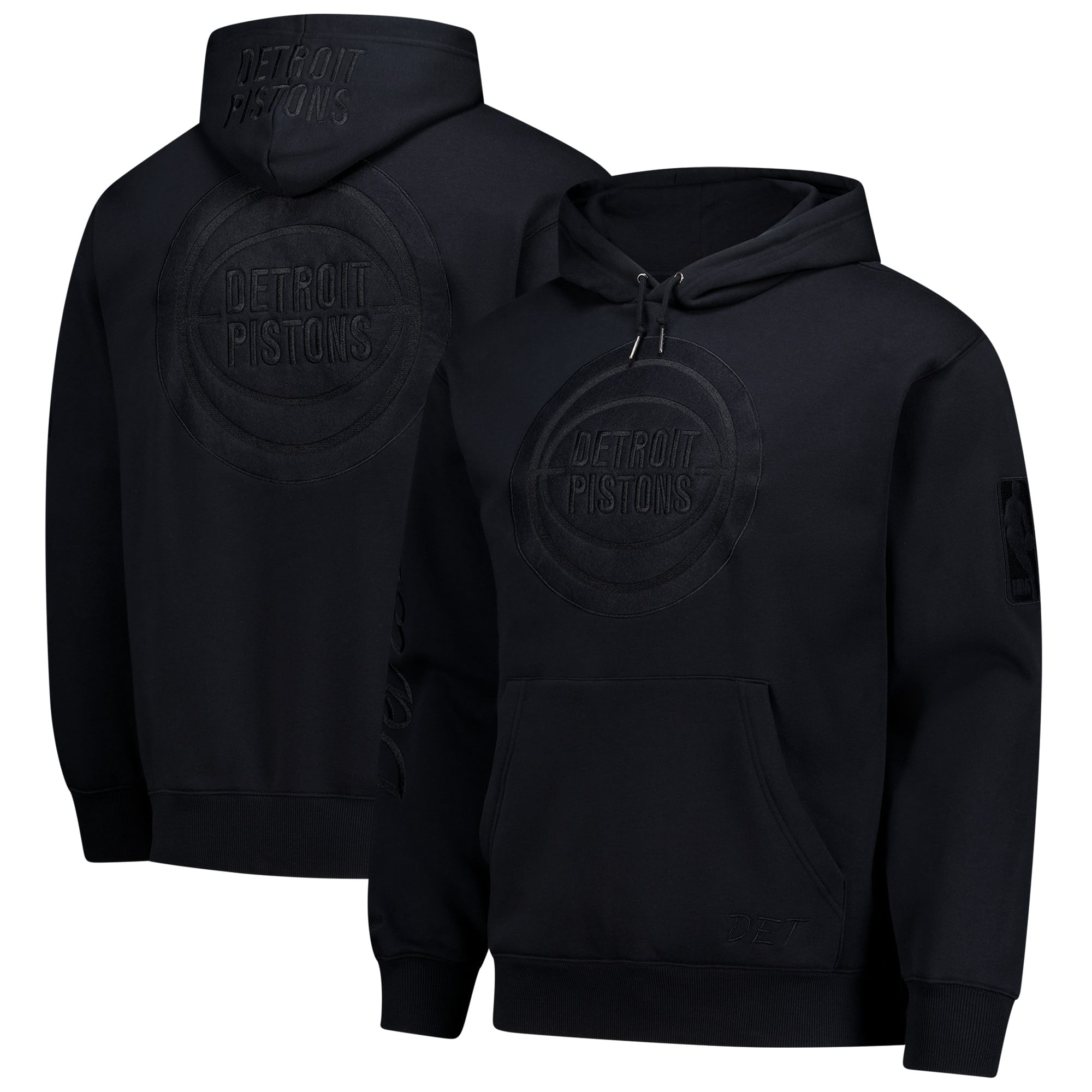 Men's Mitchell & Ness Black Detroit Pistons Phantom Fleece Hoodie