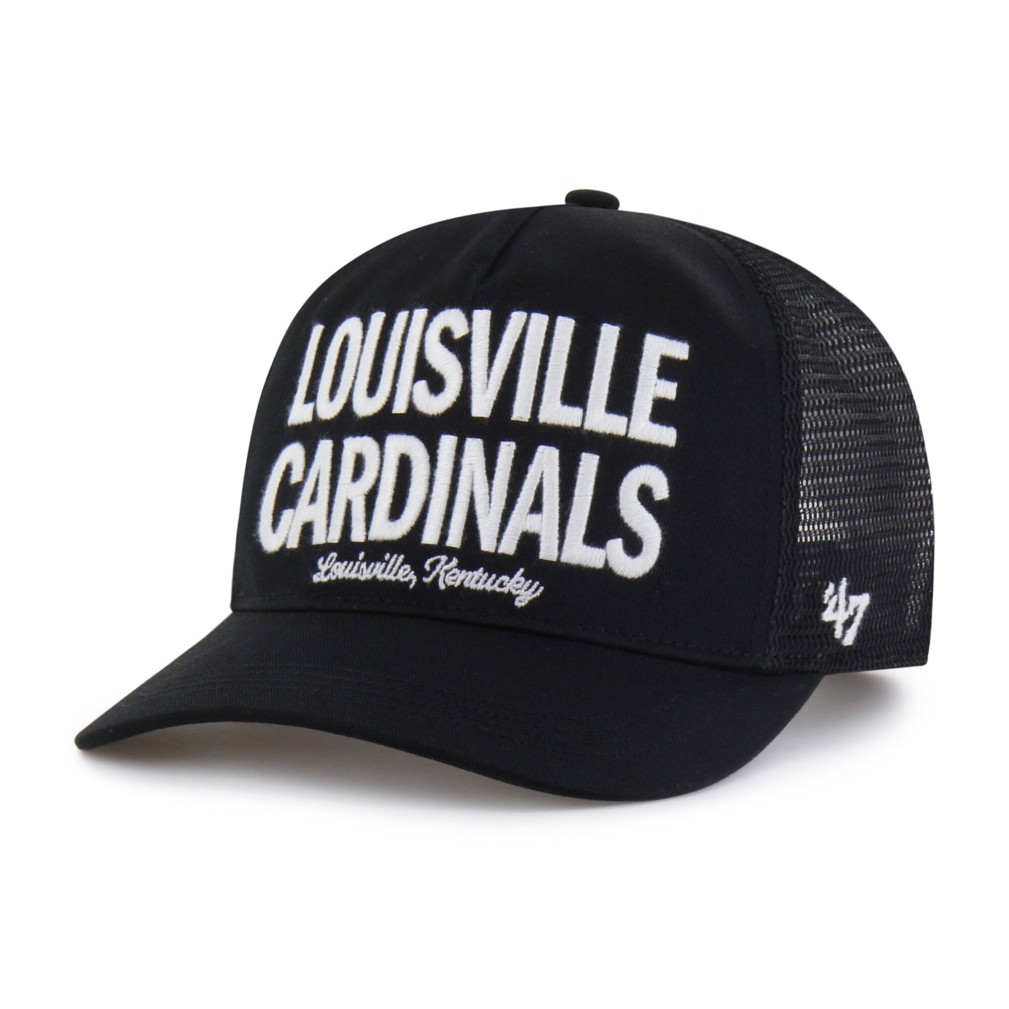 Men's '47 Black Louisville Cardinals Contemporary Hitch Trucker Adjustable Hat