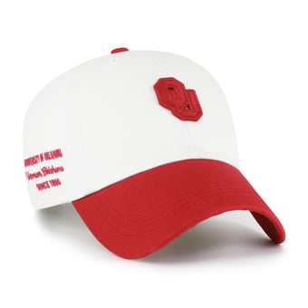 Men's '47  White/Crimson Oklahoma Sooners Contemporary Basics Two Tone Clean Up Adjustable Hat