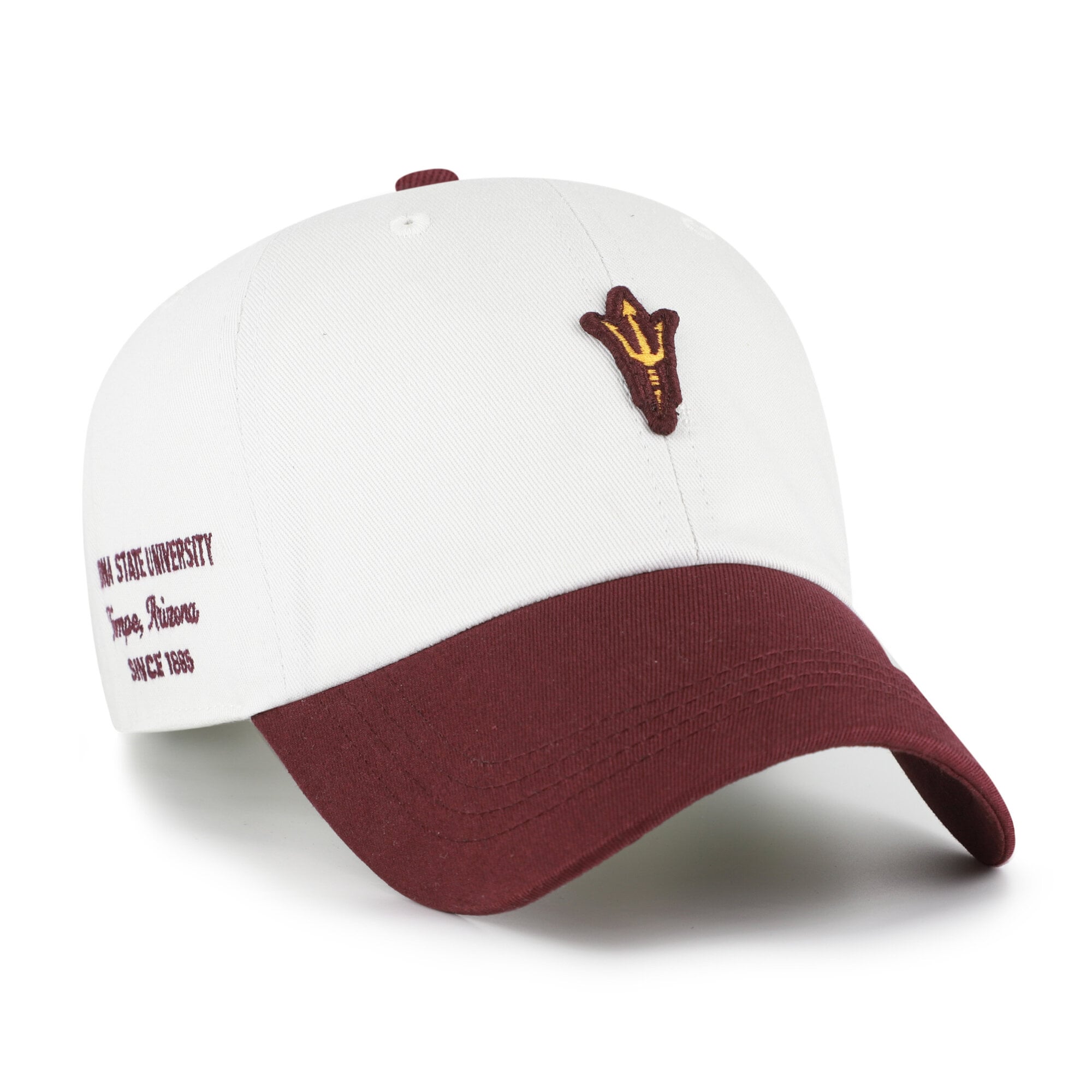 Men's '47  White/Maroon Arizona State Sun Devils Contemporary Basics Two Tone Clean Up Adjustable Hat