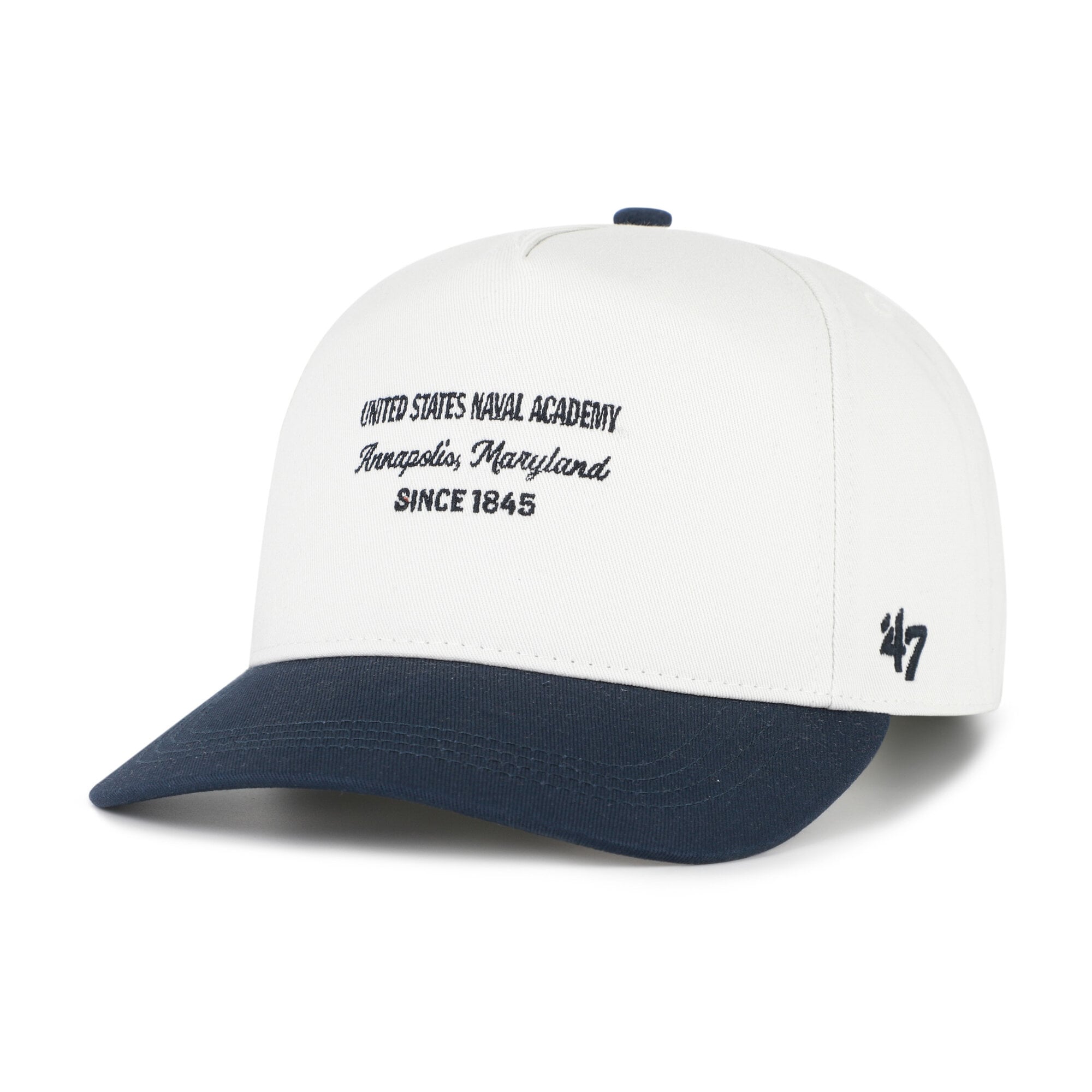 Men's '47 White Navy Midshipmen Contemporary Basics Two-Tone Hitch Adjustable Hat