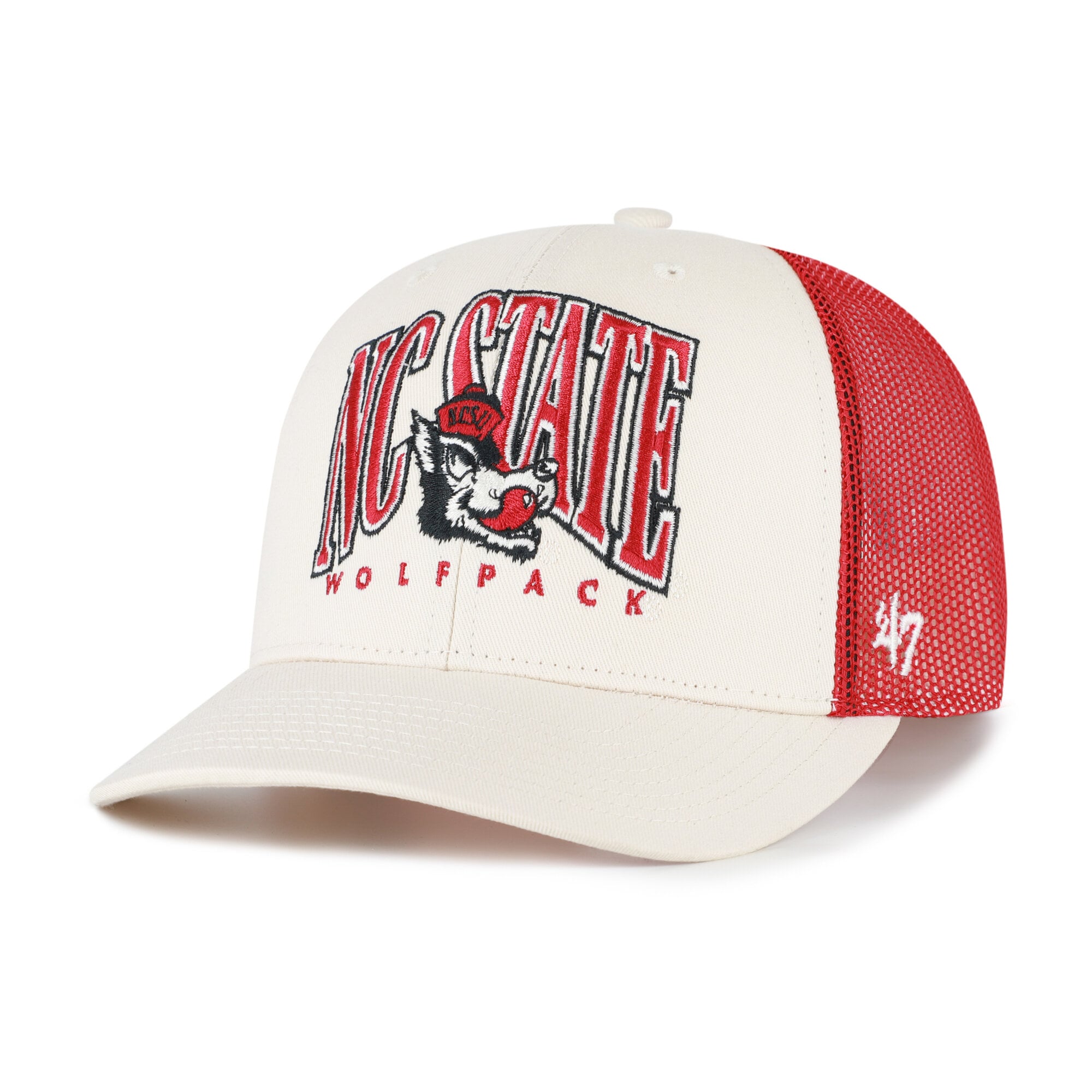 Men's '47  Natural NC State Wolfpack Drawbridge Trucker Adjustable Hat
