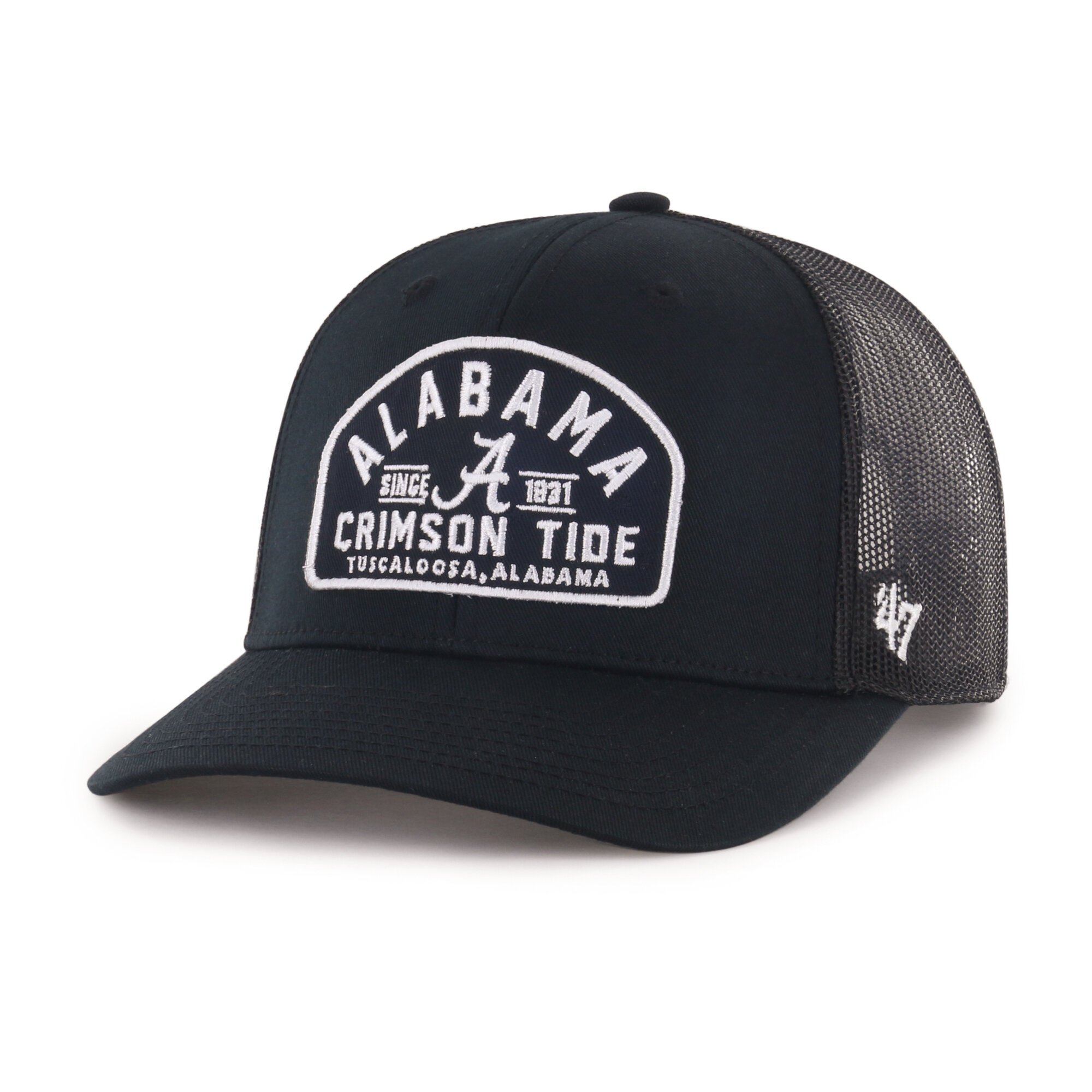 Men's '47  Black Alabama Crimson Tide Leland Trucker Adjustable Hat