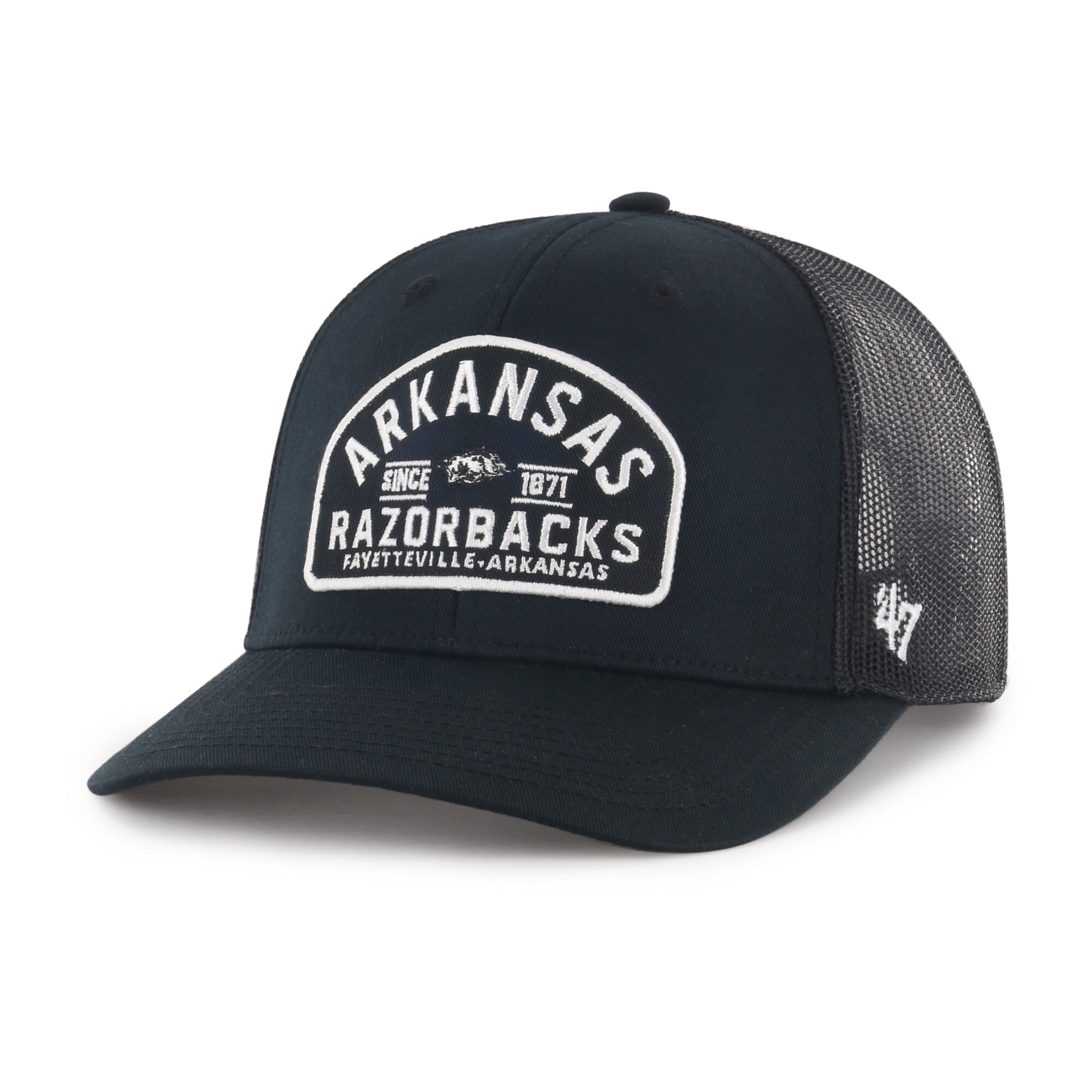 Men’s ’47 Black Arkansas Razorbacks Leland Trucker Adjustable Hat Men’s ’47 Black Arkansas Razorbacks Leland Trucker Adjustable Hat