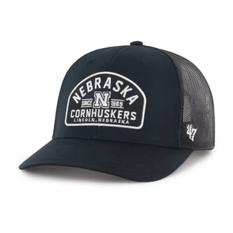 Men's '47  Black Nebraska Huskers Leland Trucker Adjustable Hat