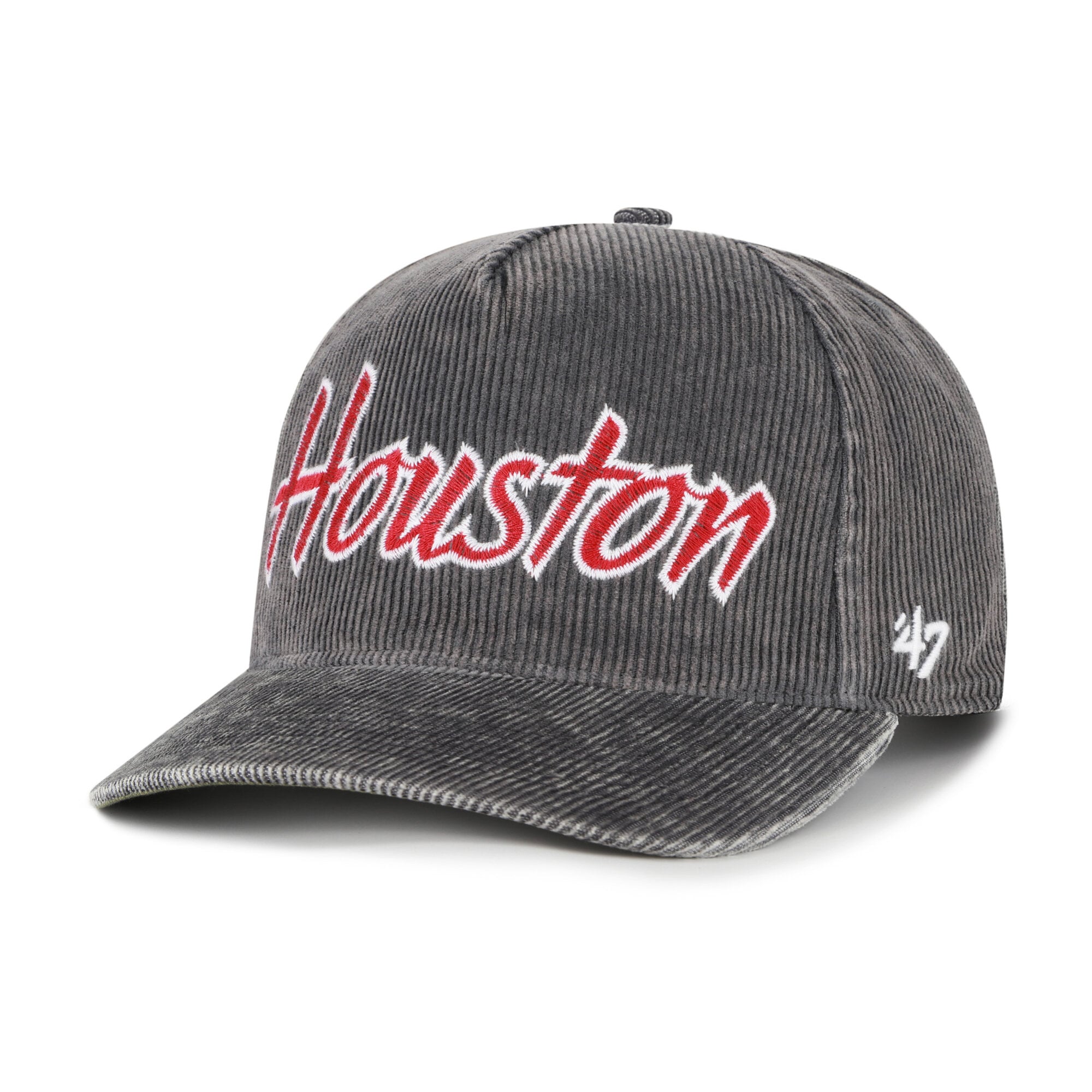 Men's '47  Gray Houston Cougars Reclaim Snow Wash Corduroy Hitch Adjustable Hat