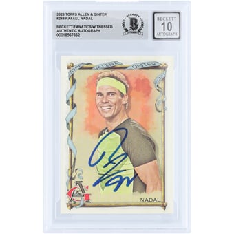 Rafael Nadal Autographed 2023 Topps Allen & Ginter #249 Beckett Fanatics Witnessed Authenticated Auto 10 Card