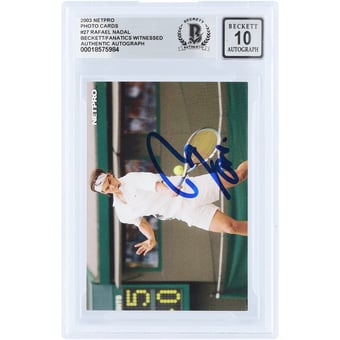 Rafael Nadal Autographed 2003 NetPro Photo Cards #27 Beckett Fanatics Witnessed Authenticated Auto 10 Rookie Card
