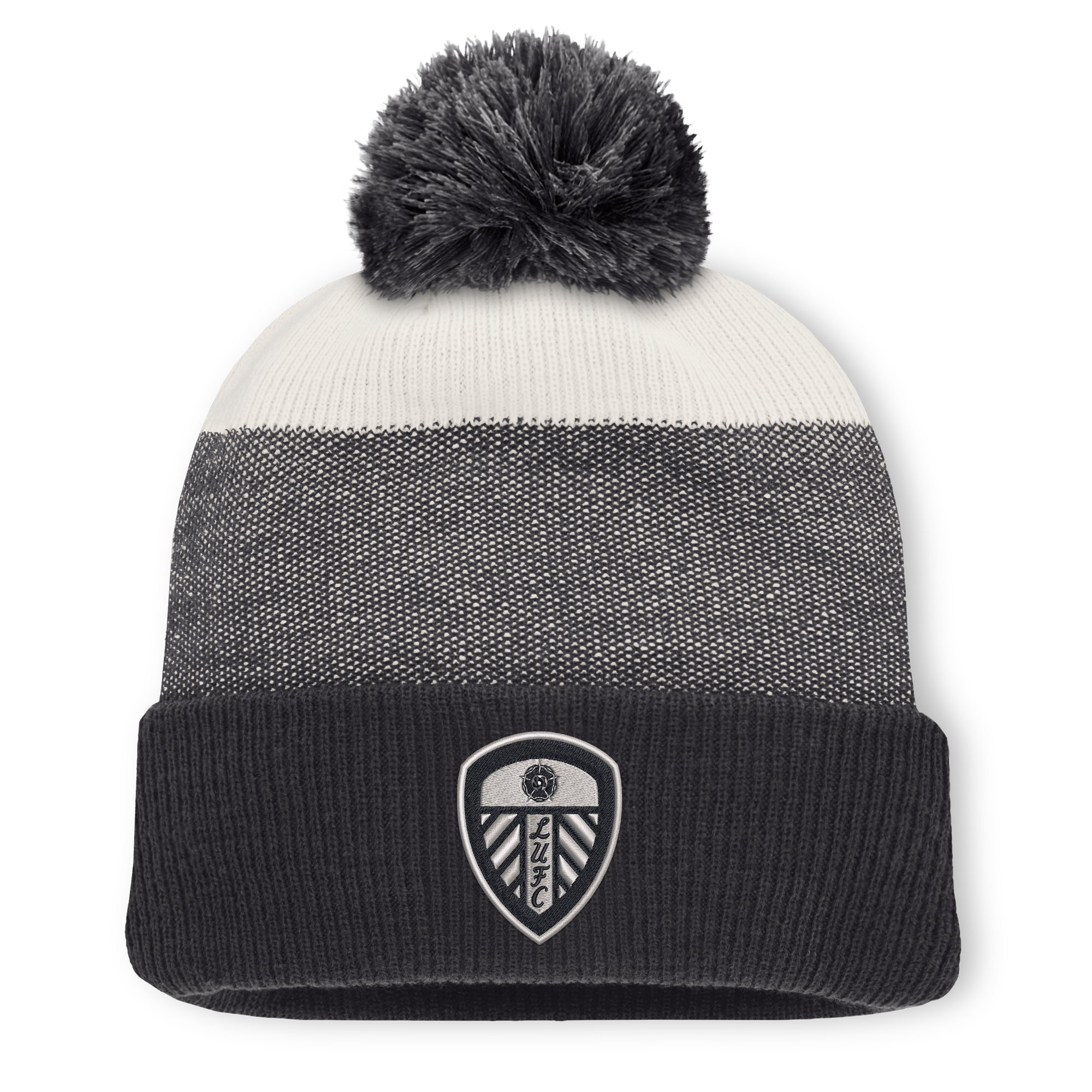 Leeds United Set Cuff Pom Beanie - Dark Grey - Unisex