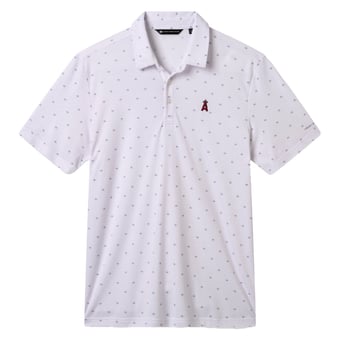 Men's TravisMathew  White Los Angeles Angels Crowd Roar Tri-Blend Polo