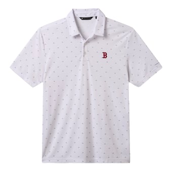 Men's TravisMathew  White Boston Red Sox Crowd Roar Tri-Blend Polo
