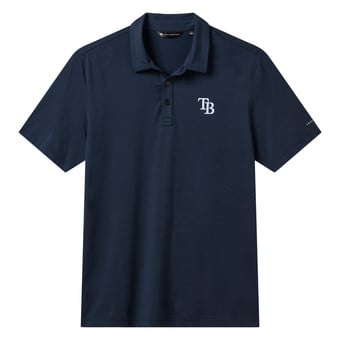 Men's TravisMathew  Heather Navy Tampa Bay Rays Game Day Tri-Blend Polo