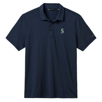 Men's TravisMathew  Heather Navy Seattle Mariners Game Day Tri-Blend Polo