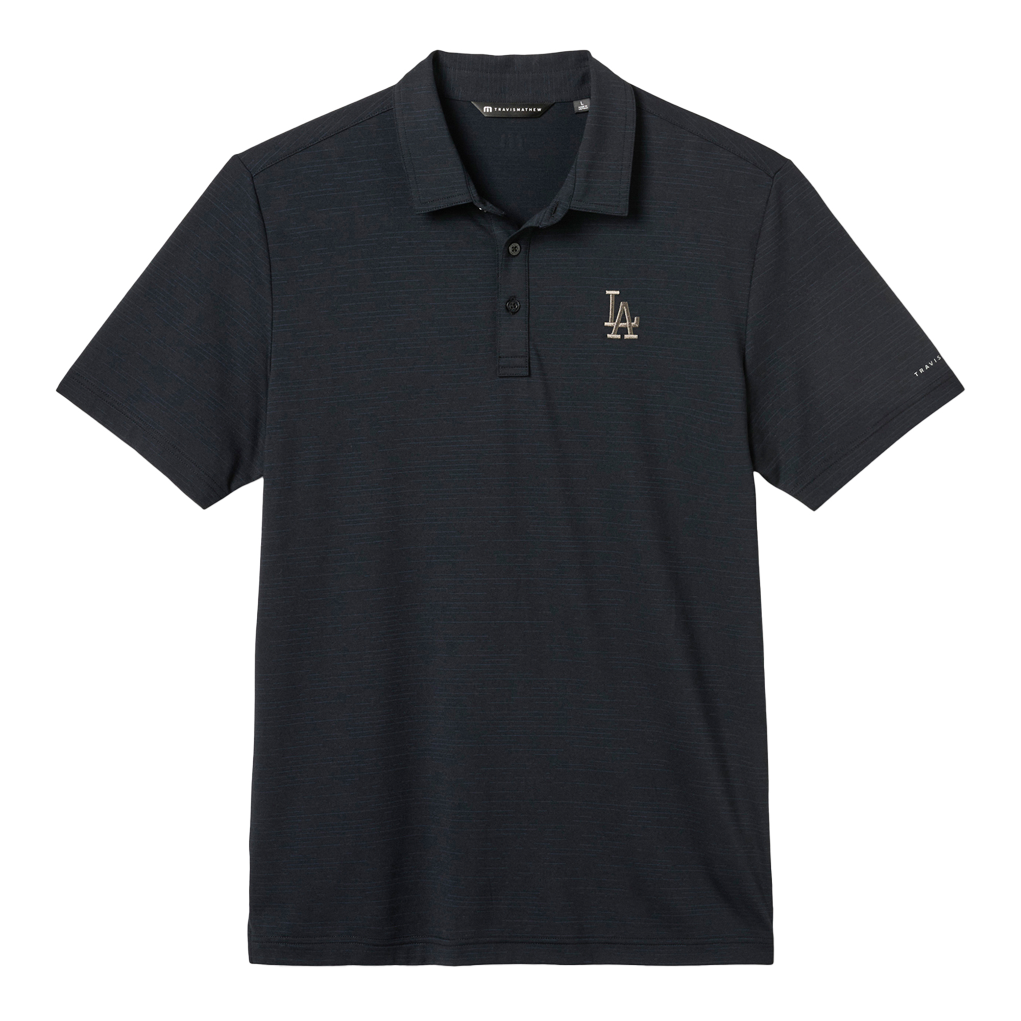 Men's TravisMathew  Heather Black Los Angeles Dodgers Game Day Tri-Blend Polo
