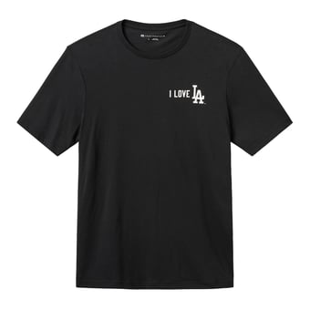 Men's TravisMathew  Black Los Angeles Dodgers Swing Fast T-Shirt