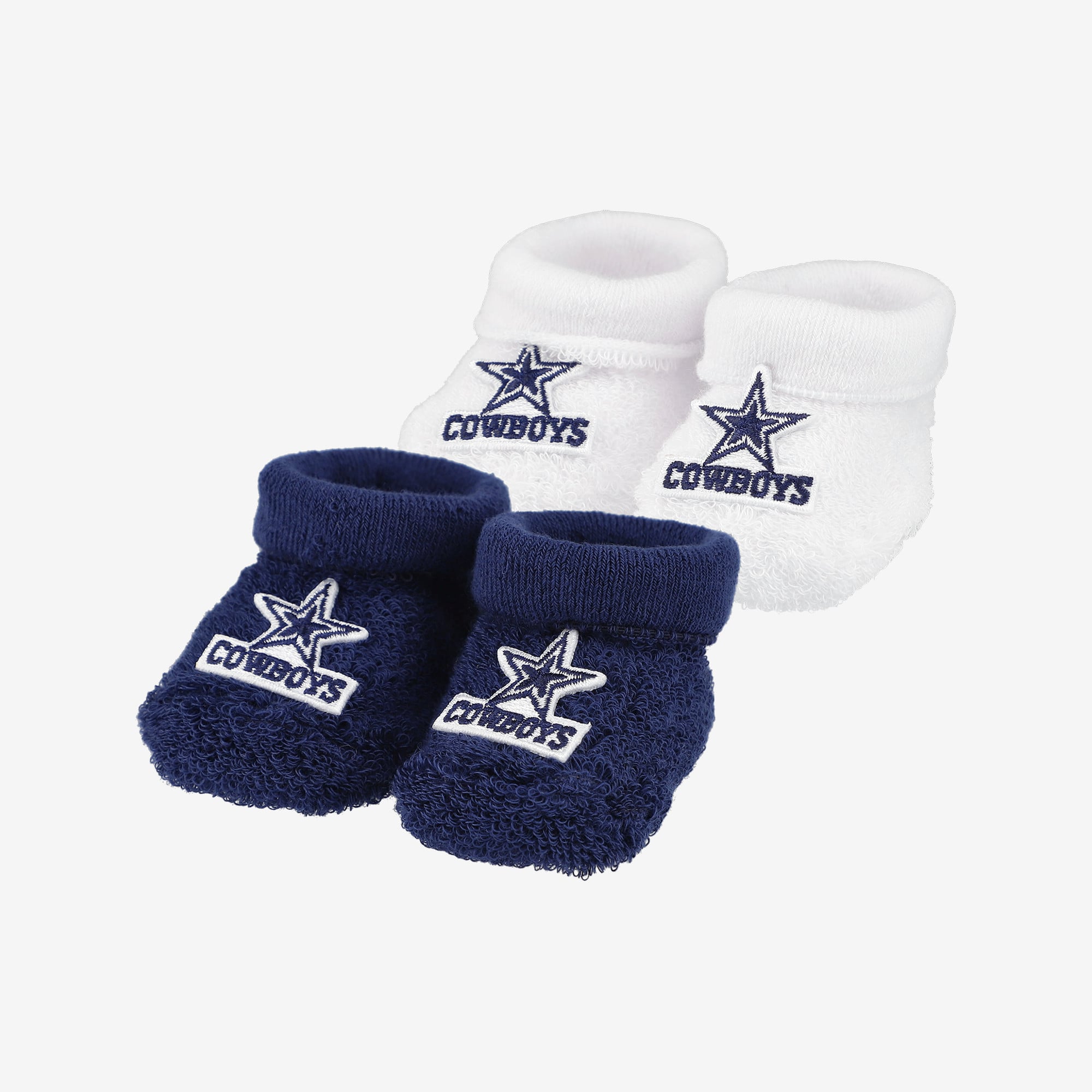 Youth For Bare Feet Navy/White Dallas Cowboys Two-Pack Booties
