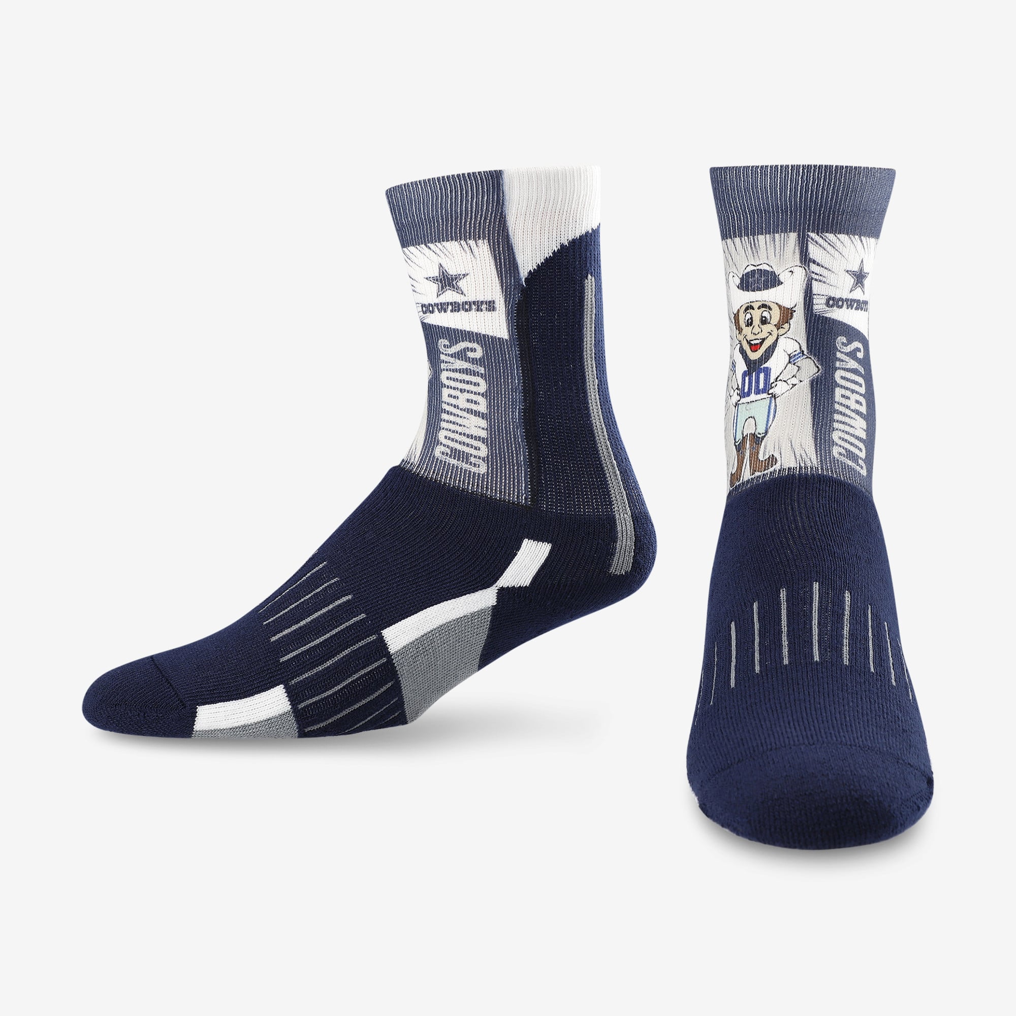 Youth For Bare Feet Navy Dallas Cowboys Mascot Crew Socks