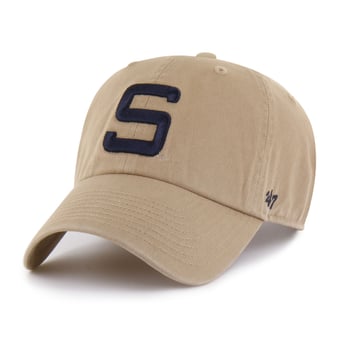 Men's '47  Khaki Penn State Nittany Lions Vault Clean Up Adjustable Hat