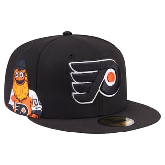 Men's New Era Black Philadelphia Flyers Active Mascot 59FIFTY Fitted Hat