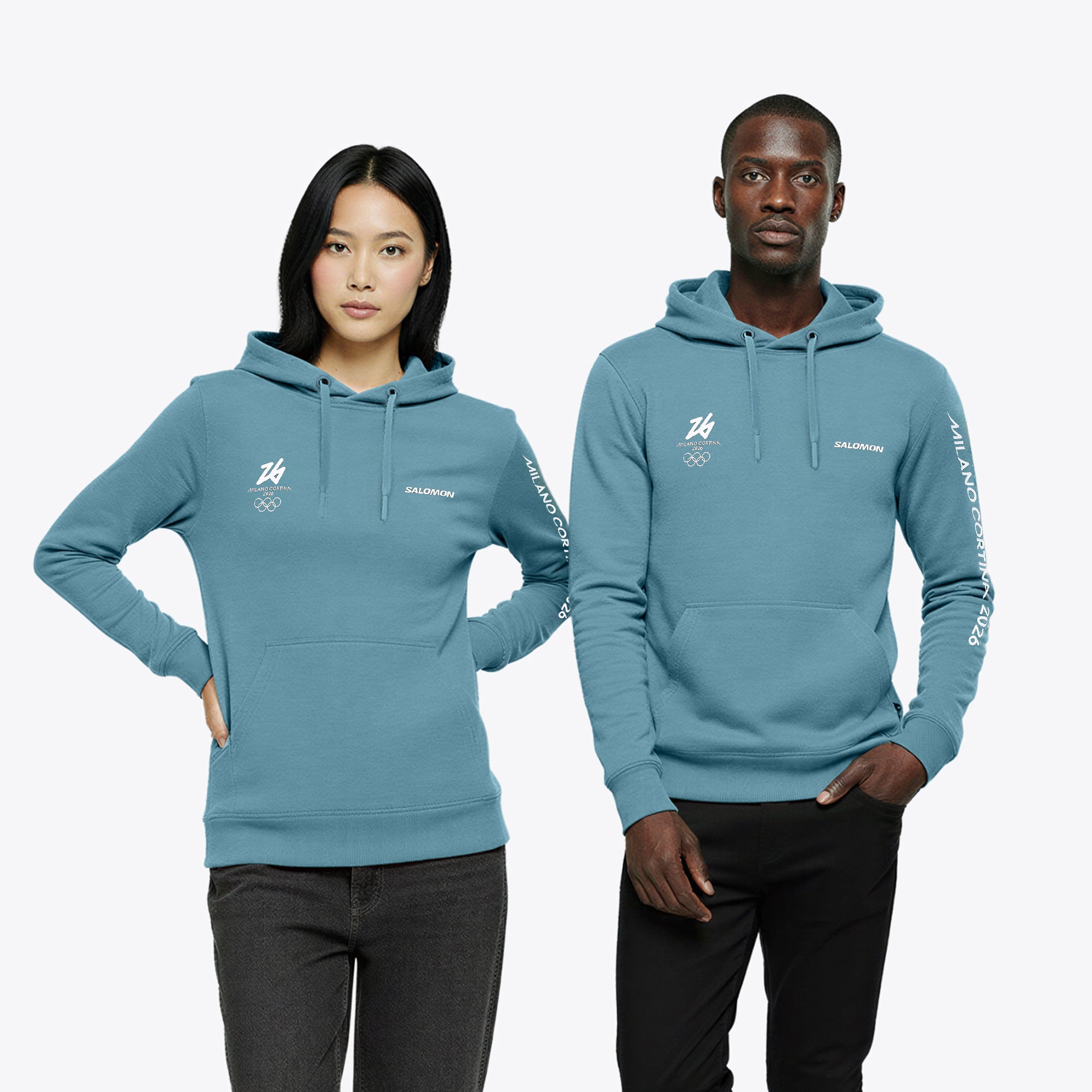 Felpa con cappuccio Salomon Look of the Games Milano Cortina 2026 Olympics - Blu - Unisex