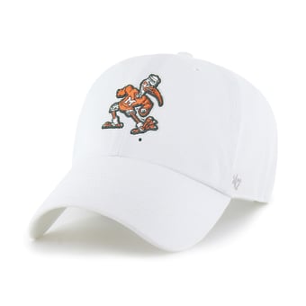 Men's '47  White Miami Hurricanes Clean Up Adjustable Hat