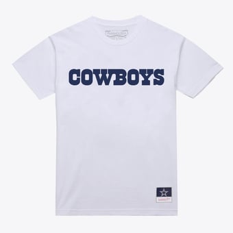 Men's Mitchell & Ness  White Dallas Cowboys Monochrome Wordmark T-Shirt