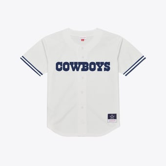 Men's Mitchell & Ness  White Dallas Cowboys Monochrome Mesh Full-Button Fashion Jersey