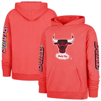 Men's '47  Red Chicago Bulls City Paint Duo Foundation Hoodie