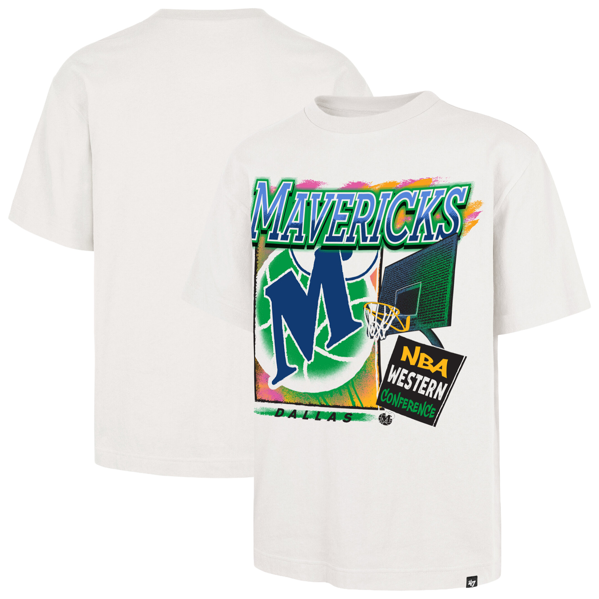 Men's '47 Cream Dallas Mavericks City Paint Reed Foundation T-Shirt