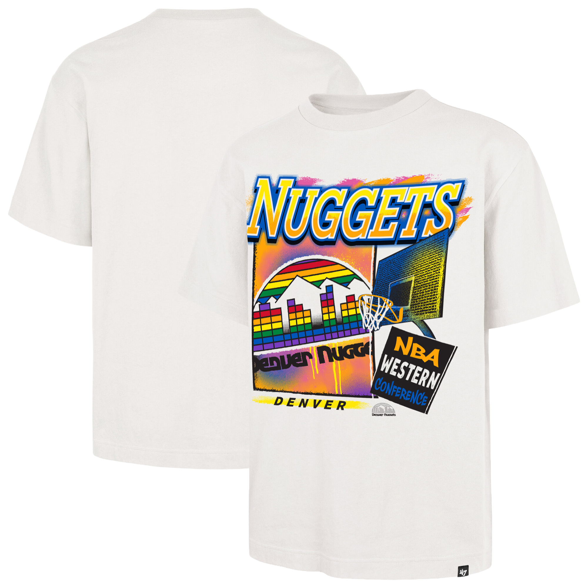 Men's '47 Cream Denver Nuggets City Paint Reed Foundation T-Shirt