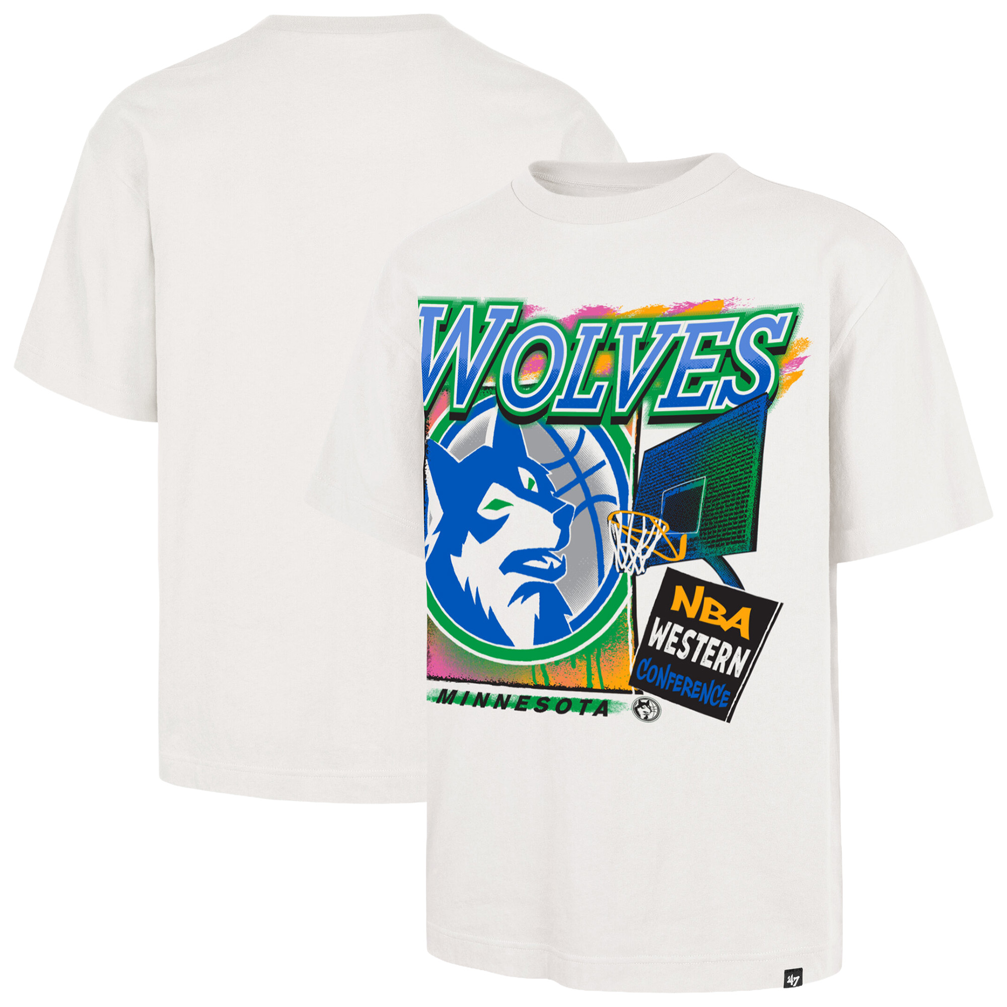 Men's '47  Cream Minnesota Timberwolves City Paint Reed Foundation T-Shirt