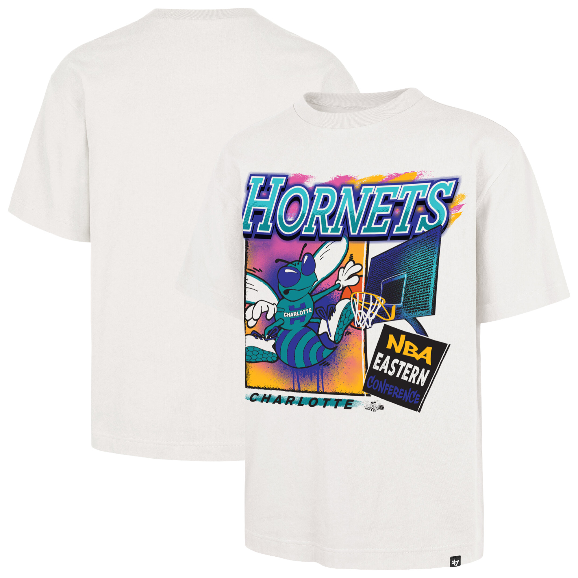'47 Brand Men's Cream Charlotte Hornets City Paint Reed Foundation T-Shirt - Cream