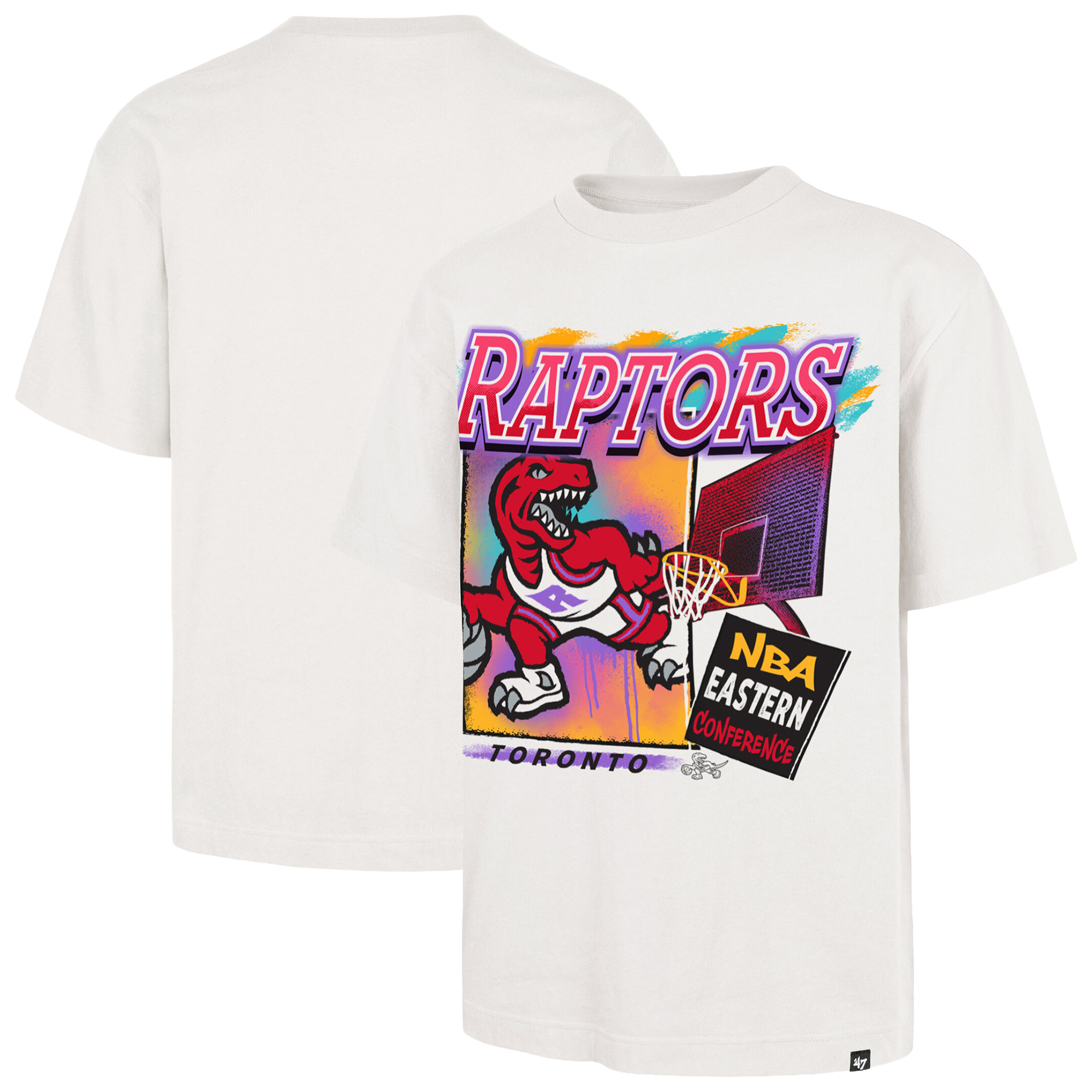 Men's '47  Cream Toronto Raptors City Paint Reed Foundation T-Shirt